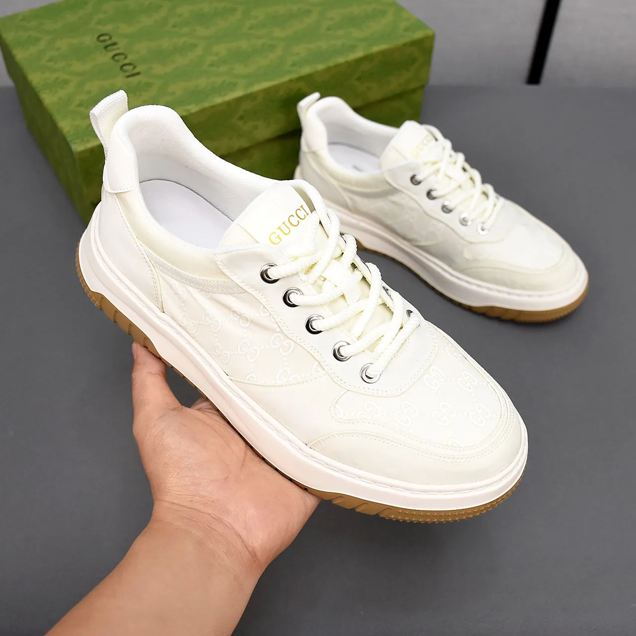 PP420🍹🍹🍹Gucci【Gucci】Fashionable lace-up cloth shoes, uppers made of breathable fabric, rubber foam soles, men's size 39-44